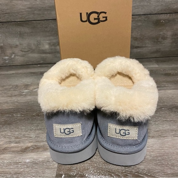 UGG | Nita Ultra Mini Shearling Suede Slipper Indoor Outdoor NEW Lighthouse Grey - Picture 5 of 8